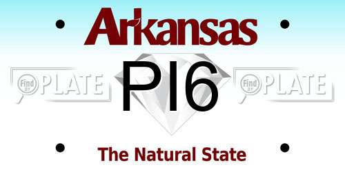 PI6 Arkansas License Plate