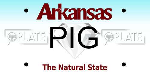 PIG Arkansas License Plate