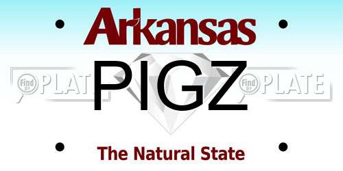 PIGZ Arkansas License Plate