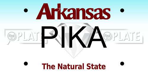 PIKA Arkansas License Plate