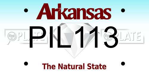 PIL113 Arkansas License Plate
