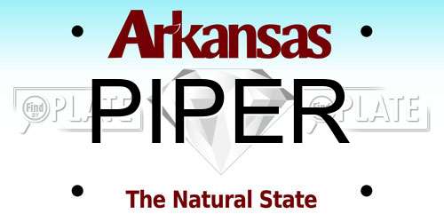 PIPER Arkansas License Plate