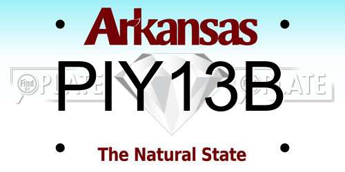 PIY13B Arkansas License Plate