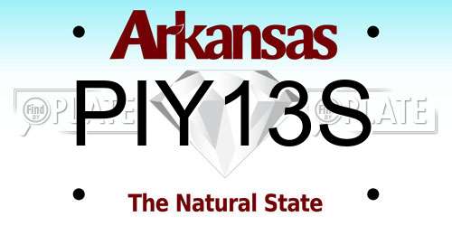 PIY13S Arkansas License Plate