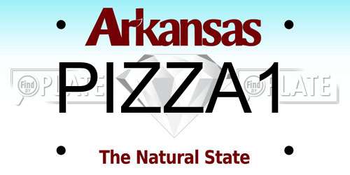 PIZZA1 Arkansas License Plate