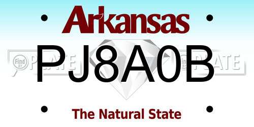 PJ8A0B Arkansas License Plate