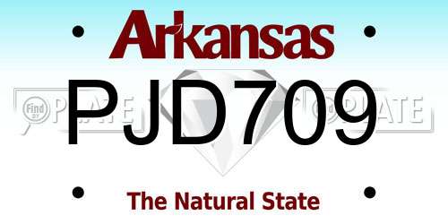 PJD709 Arkansas License Plate