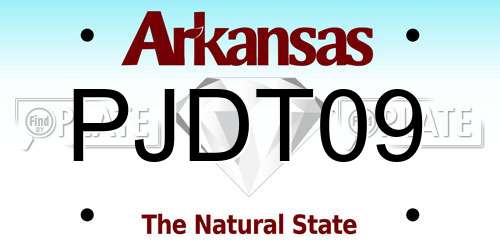 PJDT09 Arkansas License Plate