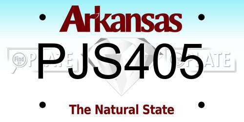 PJS405 Arkansas License Plate