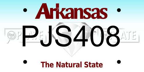 PJS408 Arkansas License Plate
