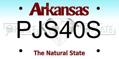 PJS40S Arkansas License Plate