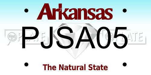 PJSA05 Arkansas License Plate