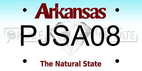 PJSA08 Arkansas License Plate