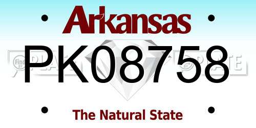 PK08758 Arkansas License Plate