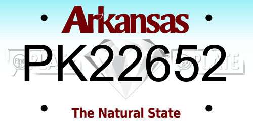 PK22652 Arkansas License Plate