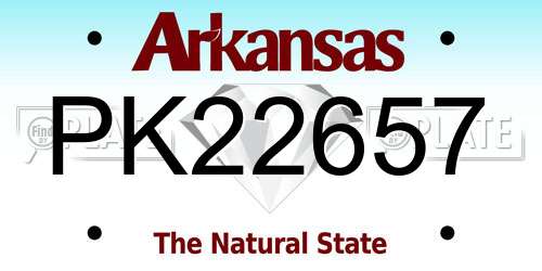 PK22657 Arkansas License Plate
