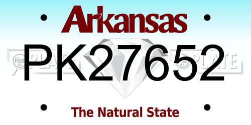 PK27652 Arkansas License Plate