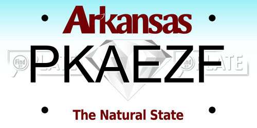 PKAEZF Arkansas License Plate