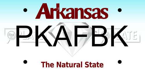 PKAFBK Arkansas License Plate