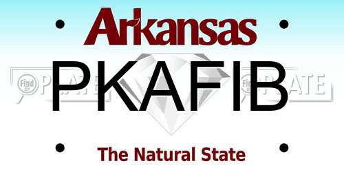 PKAFIB Arkansas License Plate