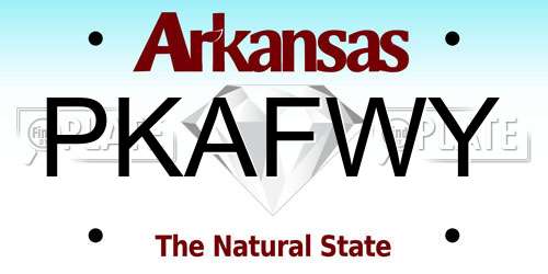 PKAFWY Arkansas License Plate