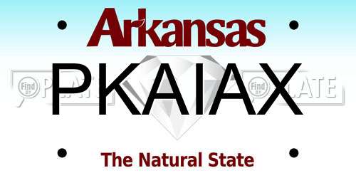 PKAIAX Arkansas License Plate