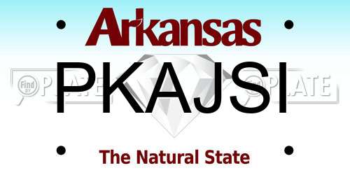 PKAJSI Arkansas License Plate