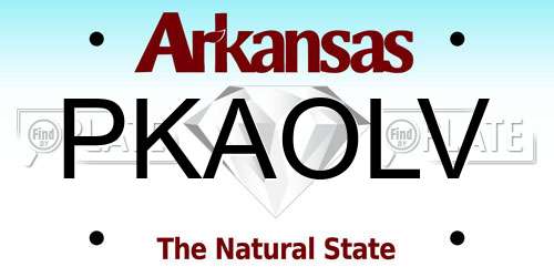 PKAOLV Arkansas License Plate