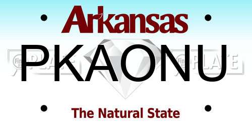 PKAONU Arkansas License Plate