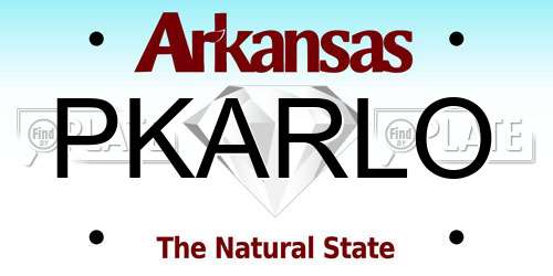PKARLO Arkansas License Plate