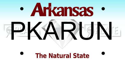 PKARUN Arkansas License Plate