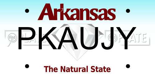 PKAUJY Arkansas License Plate
