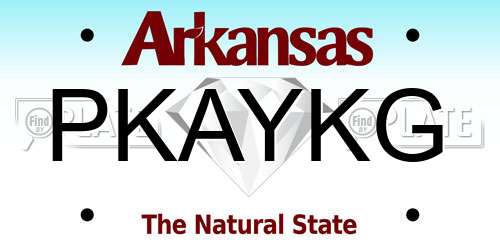 PKAYKG Arkansas License Plate