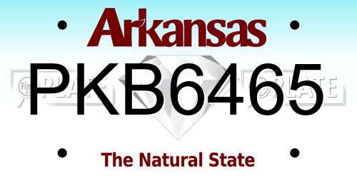 PKB6465 Arkansas License Plate
