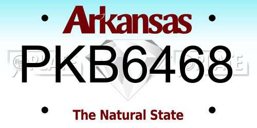 PKB6468 Arkansas License Plate