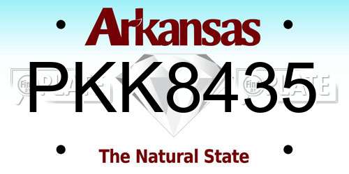PKK8435 Arkansas License Plate