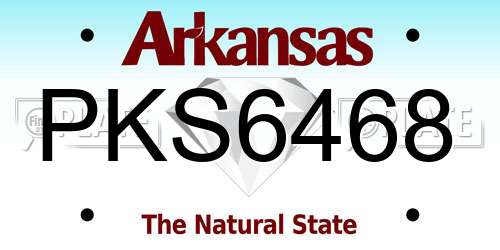 PKS6468 Arkansas License Plate