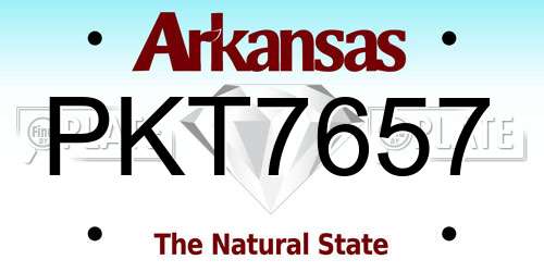 PKT7657 Arkansas License Plate