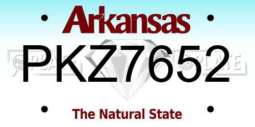 PKZ7652 Arkansas License Plate