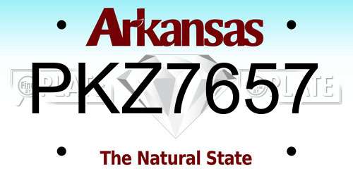 PKZ7657 Arkansas License Plate