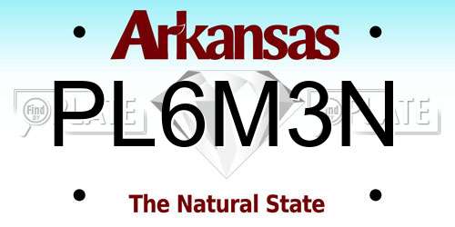 PL6M3N Arkansas License Plate