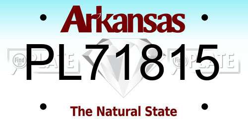 PL71815 Arkansas License Plate