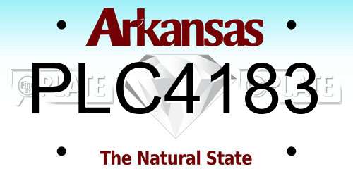 PLC4183 Arkansas License Plate