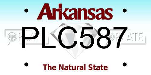 PLC587 Arkansas License Plate