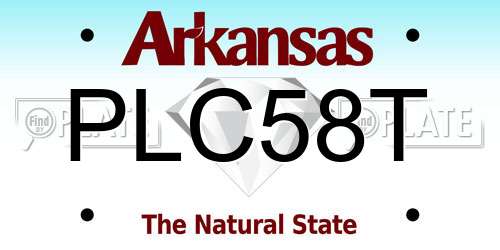 PLC58T Arkansas License Plate