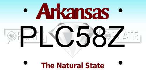 PLC58Z Arkansas License Plate