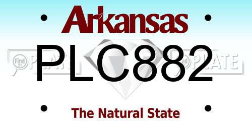 PLC882 Arkansas License Plate
