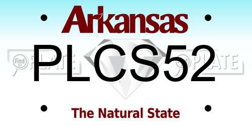 PLCS52 Arkansas License Plate