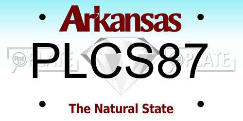 PLCS87 Arkansas License Plate