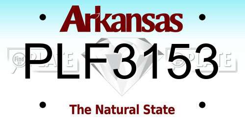 PLF3153 Arkansas License Plate